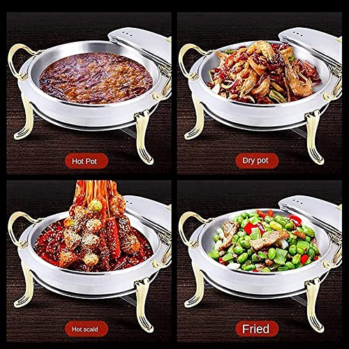Chafing Dish 2er Set, Runder Buffet Chafer aus Edelstahl für Catering Party Hochzeit Dinner Servieren Buffetwärmer in… – Bild 8