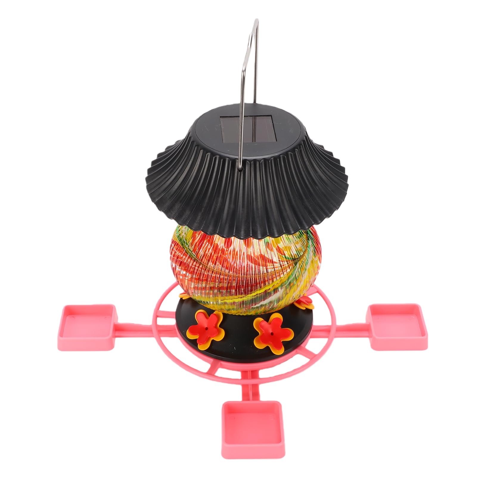 HEEPDD Mangiatoia per colibrì in Vetro con Fotocamera, Mangiatoia per Uccelli Ad Energia Solare con Rilevamento del Movimento per Visione Notturna 1080P, Design Trasparente a Prova di Perdite per