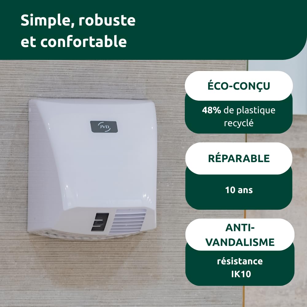JVD - Sèche-Mains Zephyr Blanc - Matériel Professionnel