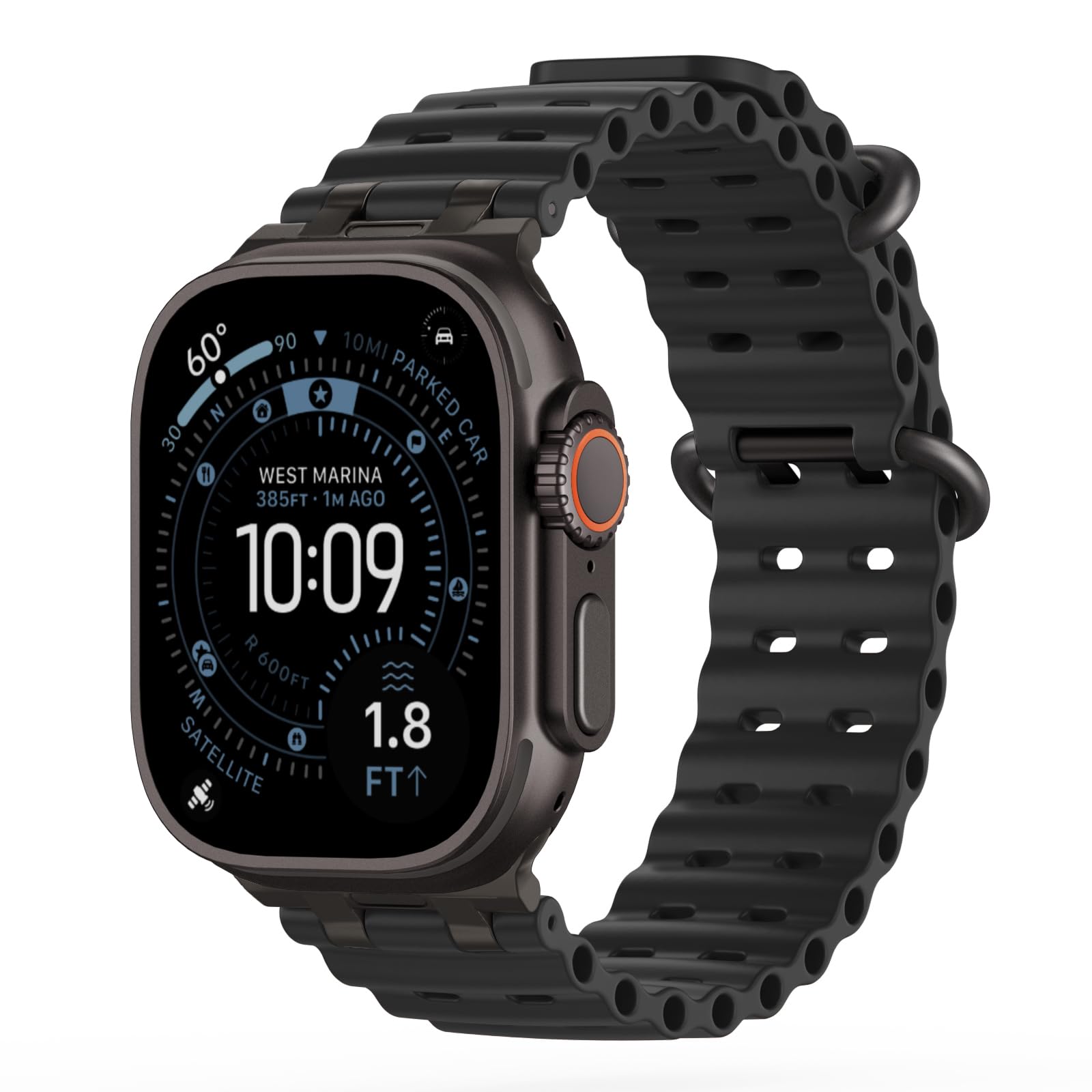 TiMOVO Cinturino Ocean Compatibile con Apple Watch Ultra 3/2/1 da 49 mm, Cinturino Sportivo Traspirante con Connettore in Metallo Migliorato per Uomo e Donna