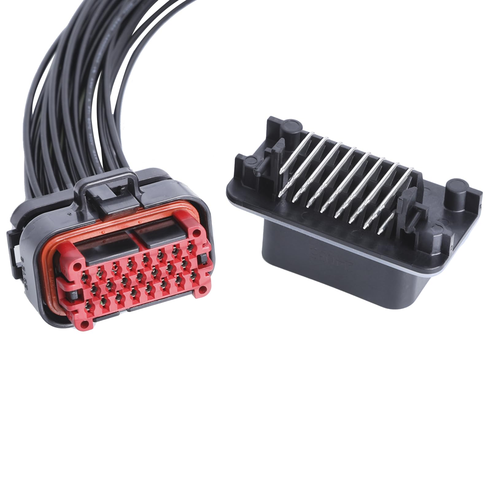 ZORKNOPT 23 Pin ECU Connector Plug Kit, Female ECU Connector Wiring Harness + ECU Male Connector Socket for Automotive RV Truck Computer