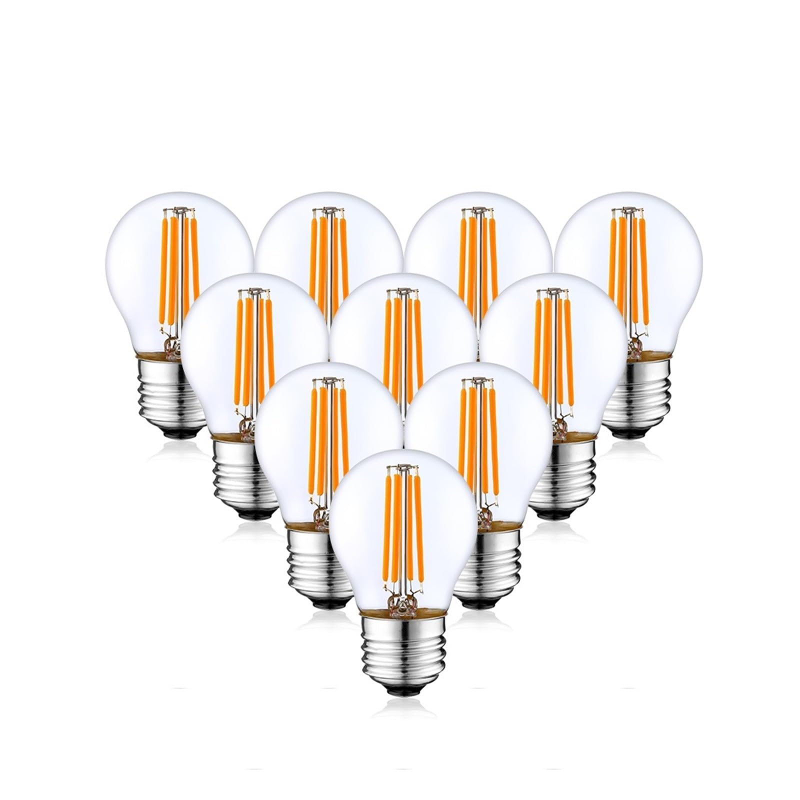 Bombilla LED de globo G45 de 4W, E27, 2700K, 6000K, bombilla de filamento Led regulable Edison Vintage for luz colgante de cadena de jardín (Color : E27 220V, Size : G45 10PCS_COLD WHITE_4W)