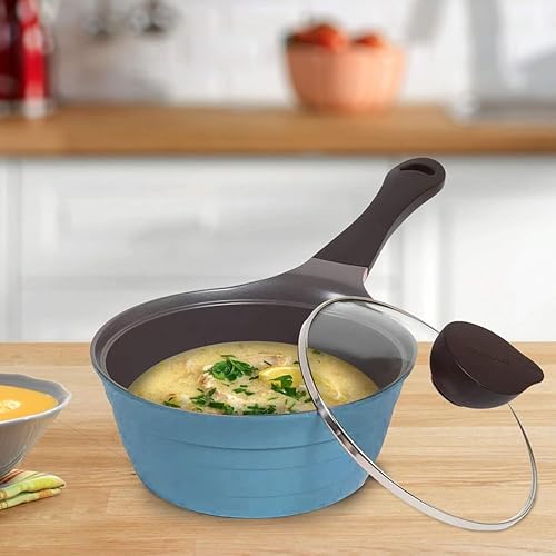 Miniatura 7 de Neoflam Ecolon - Cacerola de 1.9 cuartos de galón para hervir la leche, olla de fusión, revestimiento antiadherente de cerámica saludable, sin PFOA,