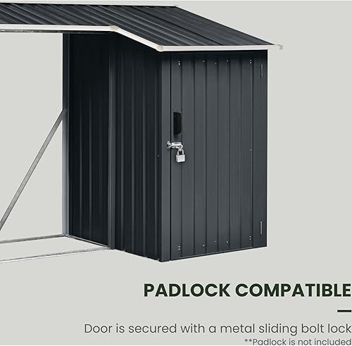 Miniatura 4 de Cobertizo multiusos de acero galvanizado 2 en 1 con almacenamiento de leña
