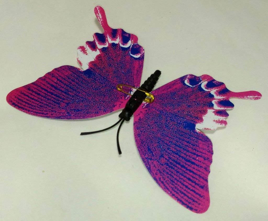 Amazon リアル 蝶々 模型 ミニチュア 蛍光色 ちょうちょ バタフライ 自然 ナチュラル 中 紫黒ラメ入り 工芸 民芸品 おもちゃ