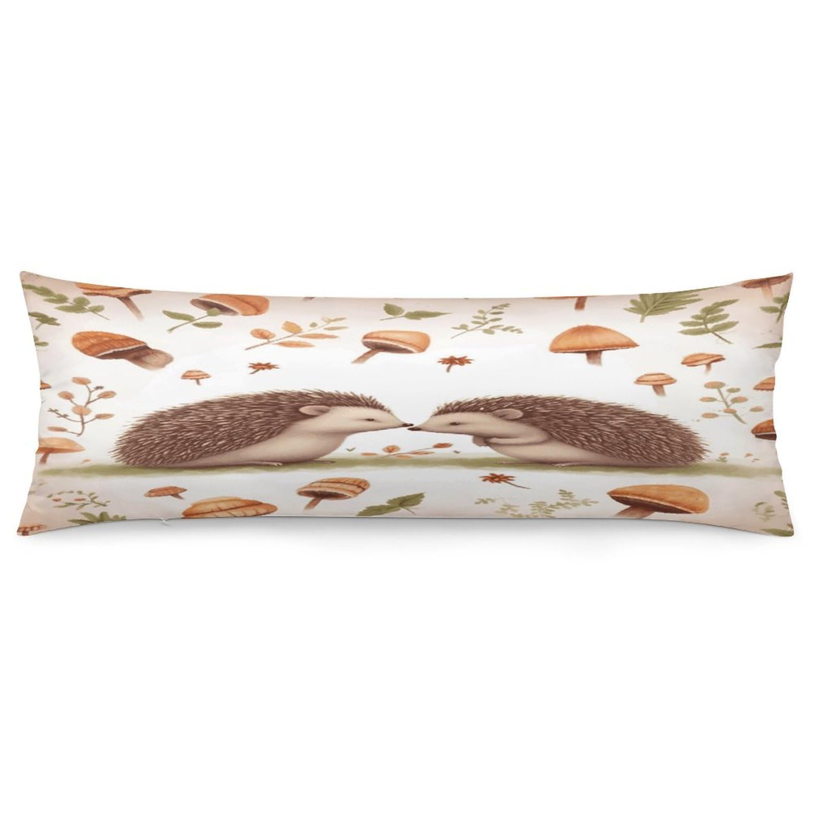 Nature Lovely Hedgehog Lovers Body Pillow Cover Luxury Long Body Pillow Pillowcase with Hidden Zipper Breathable Soft Cozy Pillow Case Wrinkle Fade Resistant Pillowcase 20''×54''