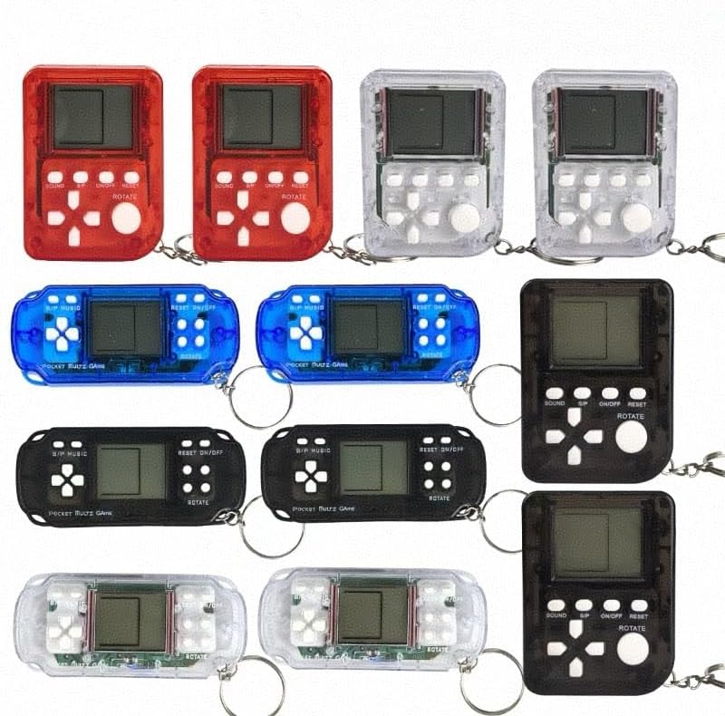 12 piezas de recuerdos de fiesta de videojuegos para niños, suministros de fiesta de videojuegos, llavero de videojuegos arcade (K002, K003), azul