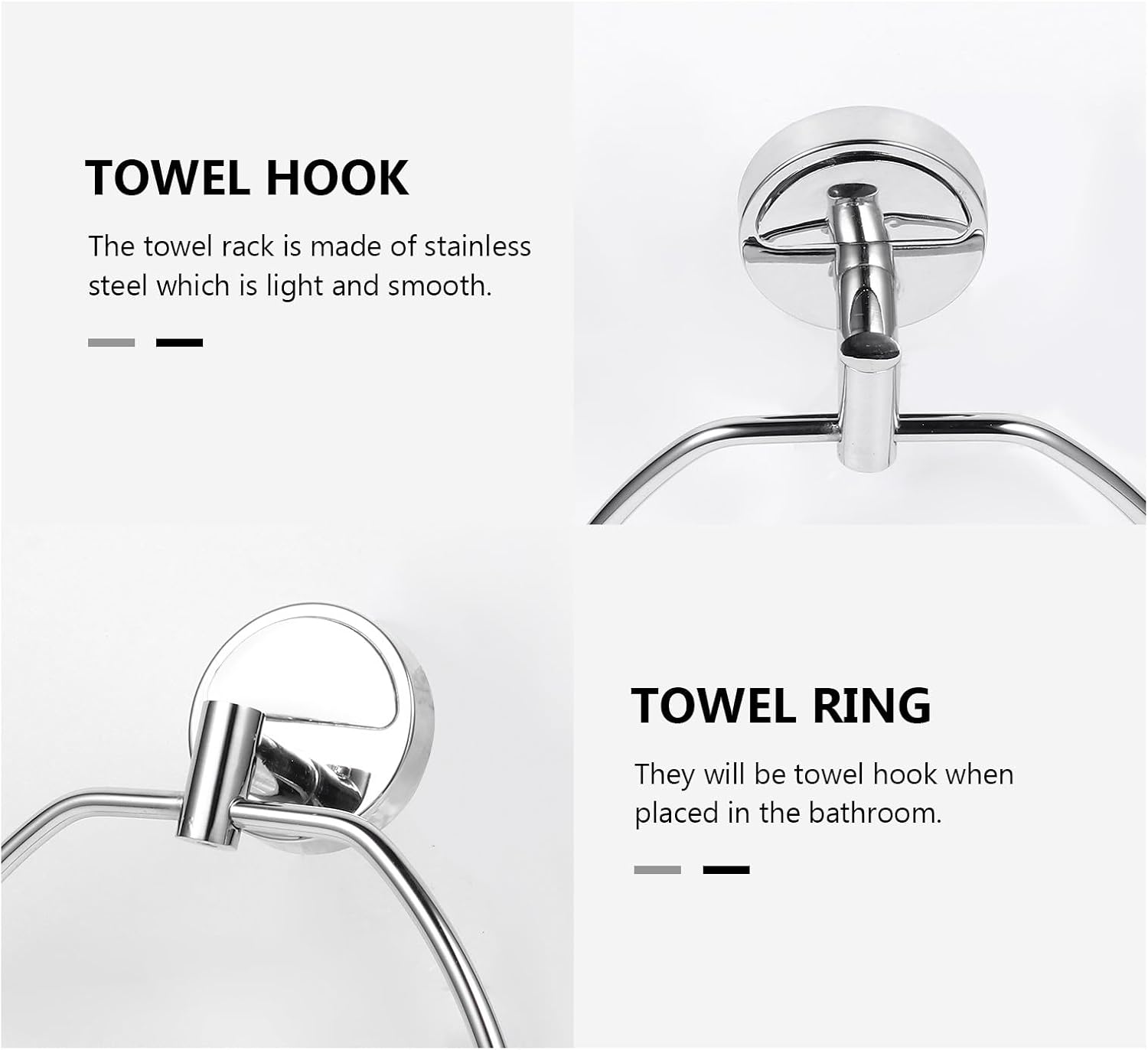 Stainless Steel Towel Ring Bathroom Towel Hook Wall-Mounted for Home and Hotel Bathroom Accessories
