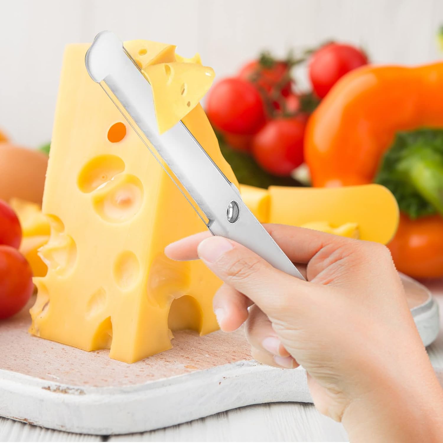 2pcs Cheese Slicer, Cheese Wire Cutter with Soft Handle for Hard and