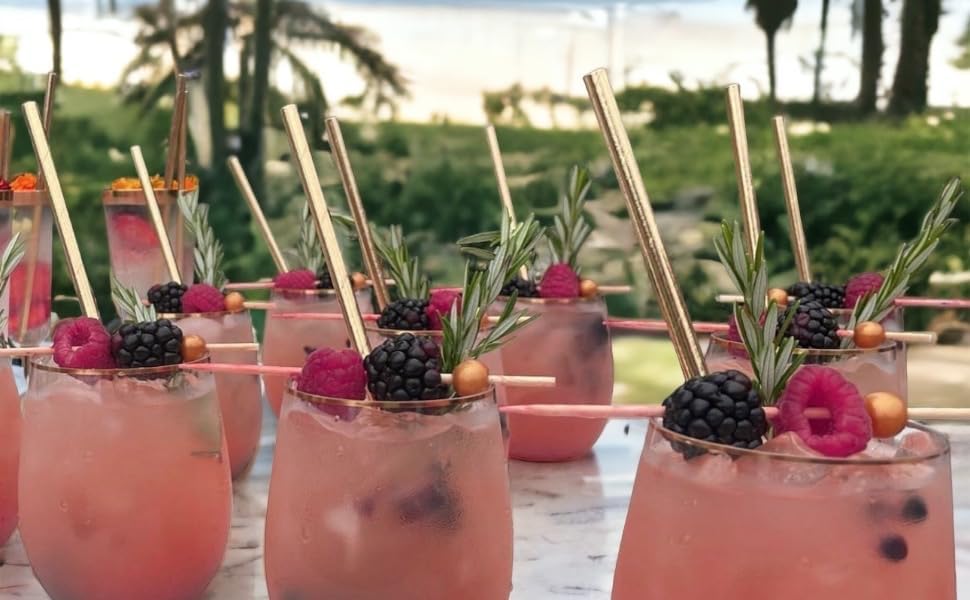 Oojami 36 Pack Disposable Wine Glasses 12oz Stemless Plastic Gold Rim - Crystal Clear Unbreakable for Wedding, Party, Birthday & Events - Image 9