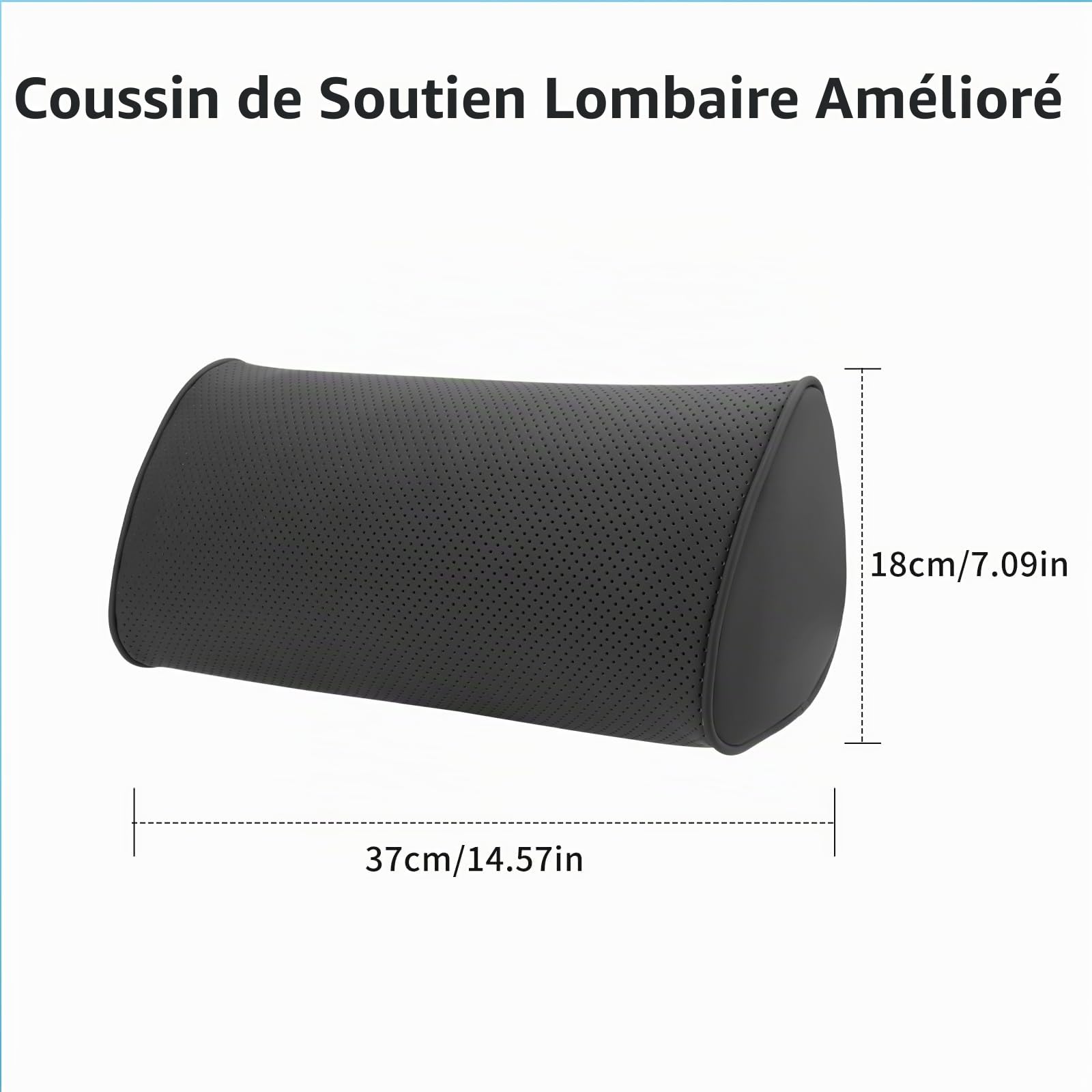 Coussin Lombaire, Coussin de Soutien Lombaire Ergonomique, Support Dorsal en Mousse à Mémoire Haute Densité, Noir