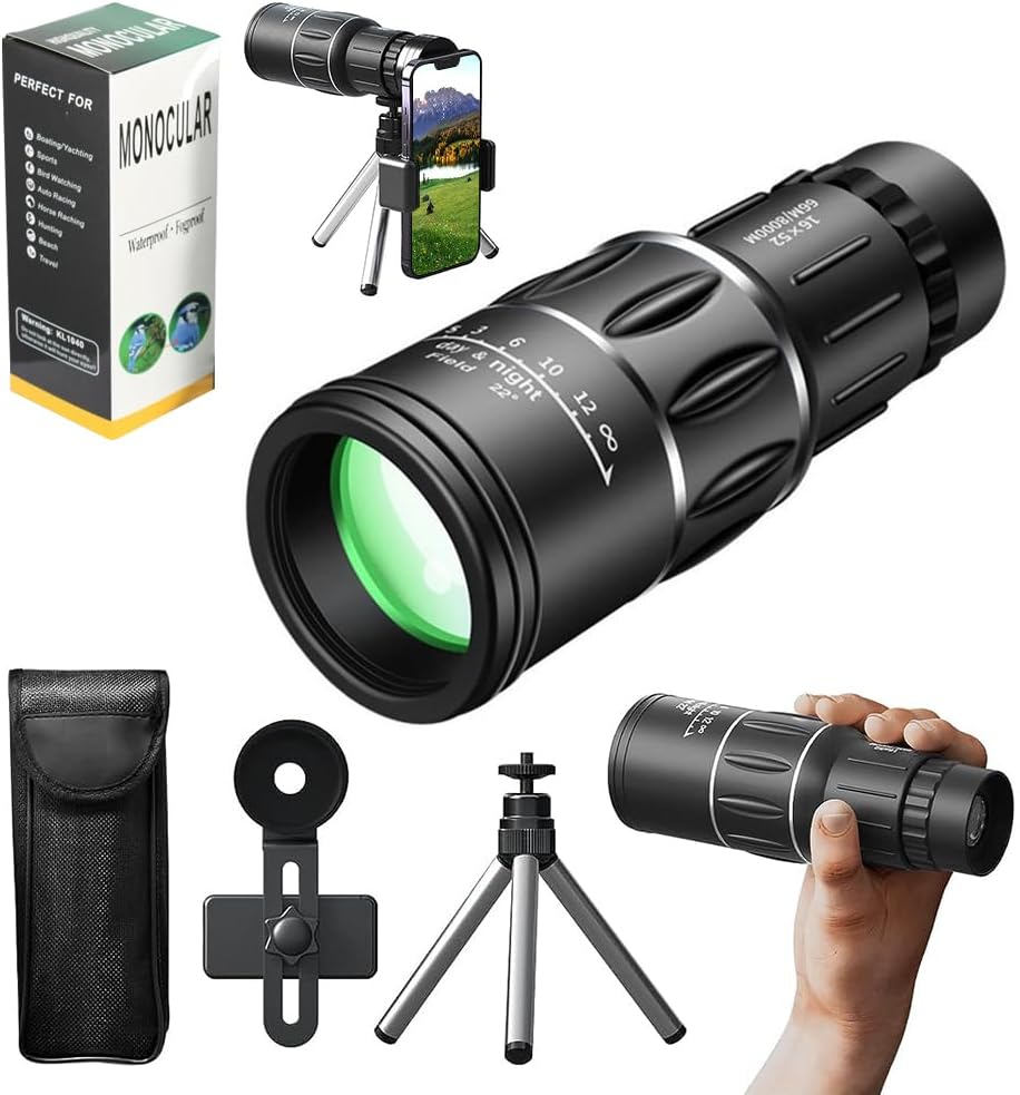 Lotvic Monocular, 16X52 HD Monocular Telescope High Power, Zoom Monoculars for Adults with