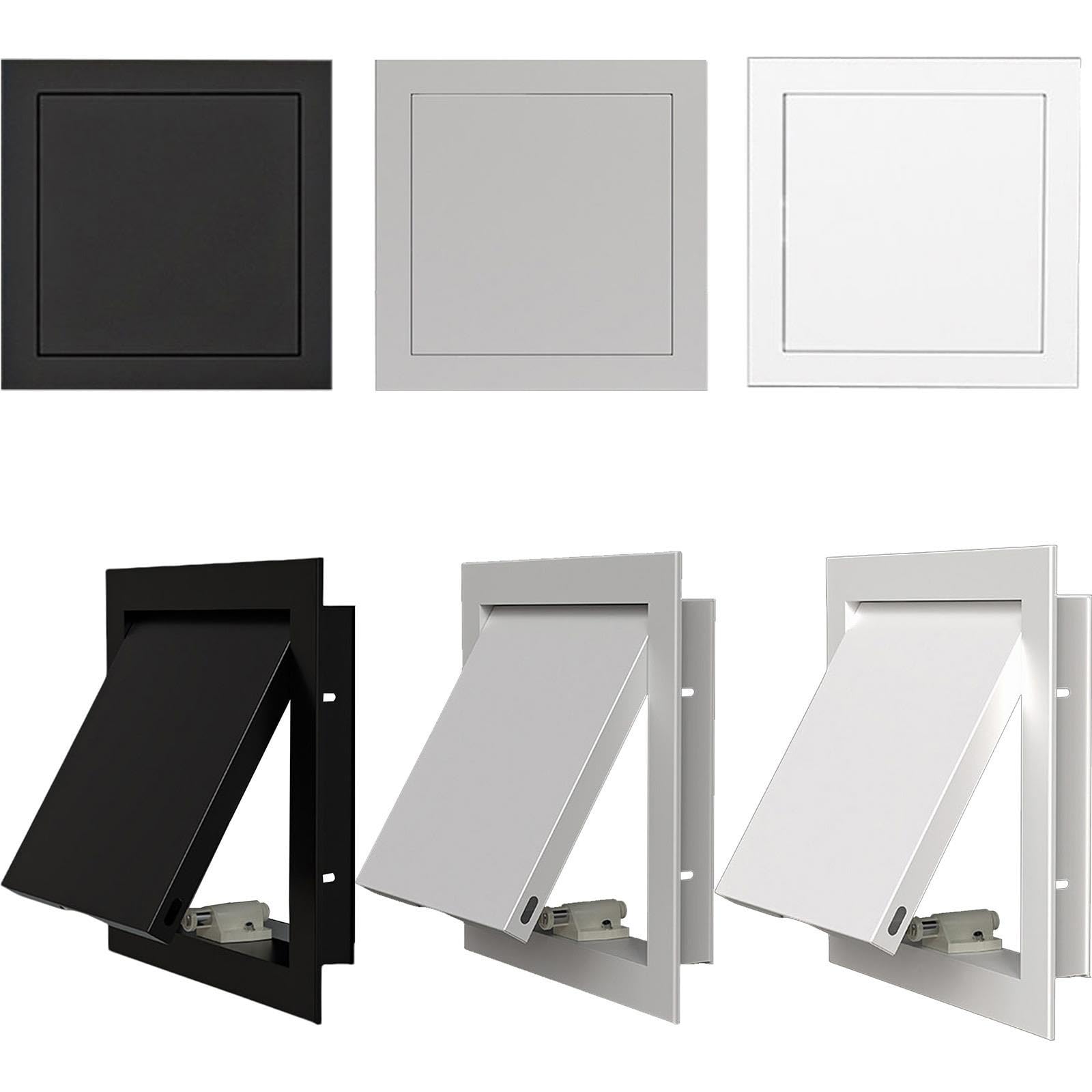 Sportello Ispezione e Botola Cartongess, Pannello di Accesso in Alluminio con Chiusura Magnetica, Copertura Nascosta per Bagno, Tubi e Controsoffitto(Black,330x400mm)