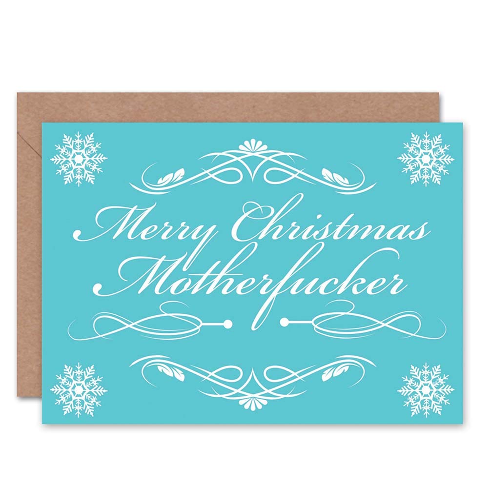 Wee Blue Coo CARD ALTERNATIVE CHRISTMAS XMAS STYLISH ADULT SNOWFLAKE FUNNY