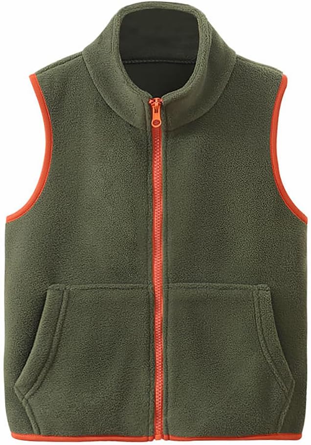 Boys' Warm Zipper Fleece Vest