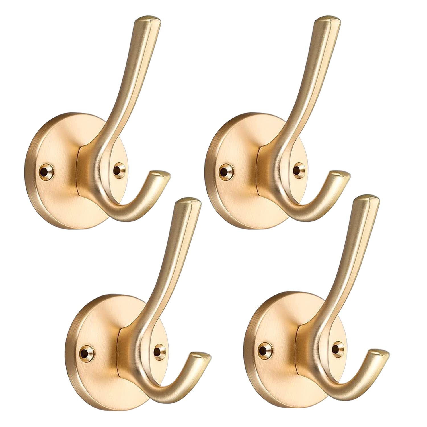Crochets muraux Frascio lot de 4 supports dorés pour suspendre vos serviettes