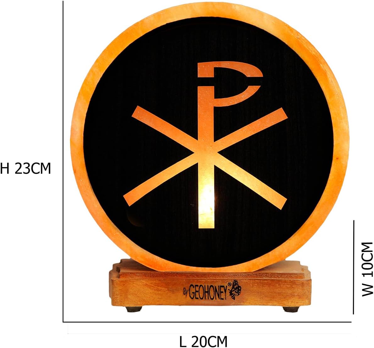 Geohoney Chrismon Himalayan Salt Lamp, Religious Symbol Design GH-CSL-060