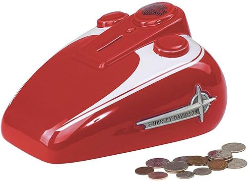 Harley-Davidson 1962 Banco de cerámica del tanque de gas wtapón extraíble - rojo y blanco