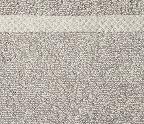 Image of Amazon Basics 100% Cotton Washcloths, Quick-Dry, 12 inch x 12 inch, Platinum, 12-Pack