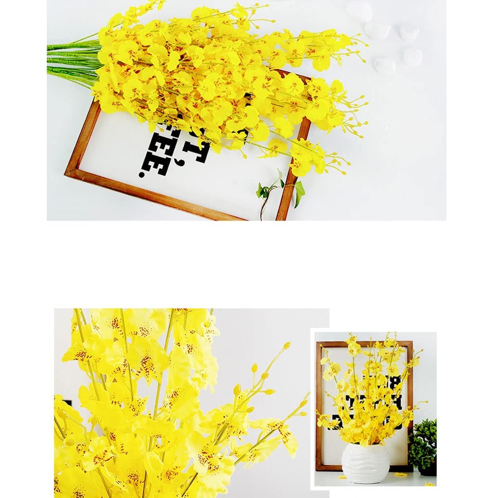 Künstliche Blumen Seide Tuch Künstliche Blume 3 Bündel Tanzen Orchidee mit Vase Hochzeit Dekoration Blumenstrauß Getrocknete Blumen Set Künstliche Blumen wie Echt