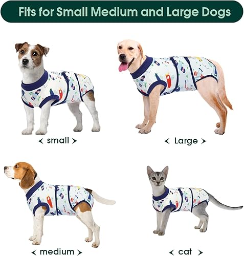 Miniatura 78 de Kuoser Traje de recuperación para perros y gatos después de la cirugía, camisa profesional de recuperación de mascotas, vendajes para heridas