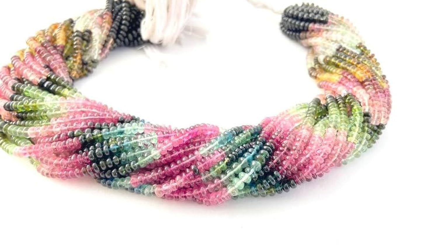 Tourmaline naturelle perles lisses fabrication bijoux colliers bracelets pierres semi précieuses