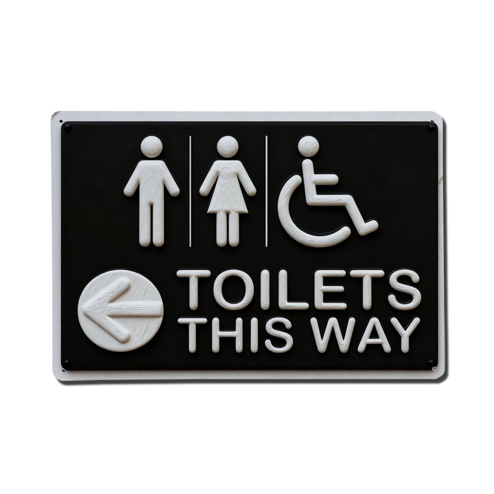 Toilets This Way Sign With Icons Vintage Metal Tin Sign Retro Wall Decor, Bar Garage Cafe Kitchen Home Wall Art Poster Decoration 8x12inches