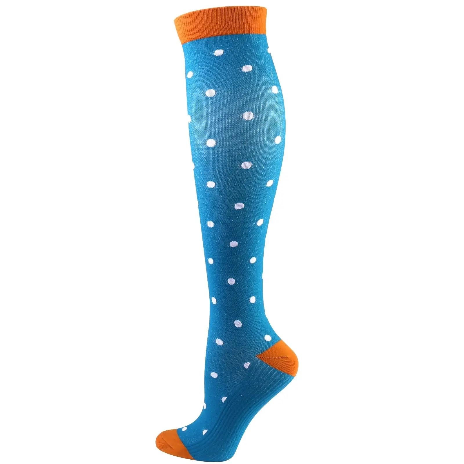 Kompressionsstrümpfe Männer Frauen Strumpf Ödeme, Diabetes, Krampfadern, Sportsocken Outdoor-Druck Laufkompressensocken(YS012-2,S-M)