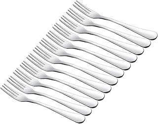 Crab Stainless Steel Forks,Small Appetizer Fork 3 Prong Tasting Escargot Forks Portable Cocktail Salad Fruit Forks for Kitchen Accessory Wedding Party,Set of 12, 4.8 Inches