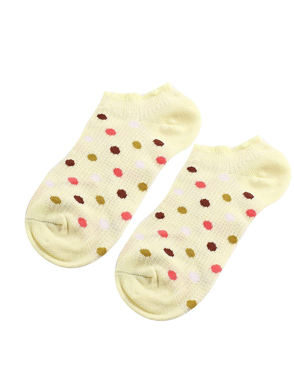 Ubersweet® Imported Elastic Cotton nds Dots Printed Laci Cuff Short Ankle Socks