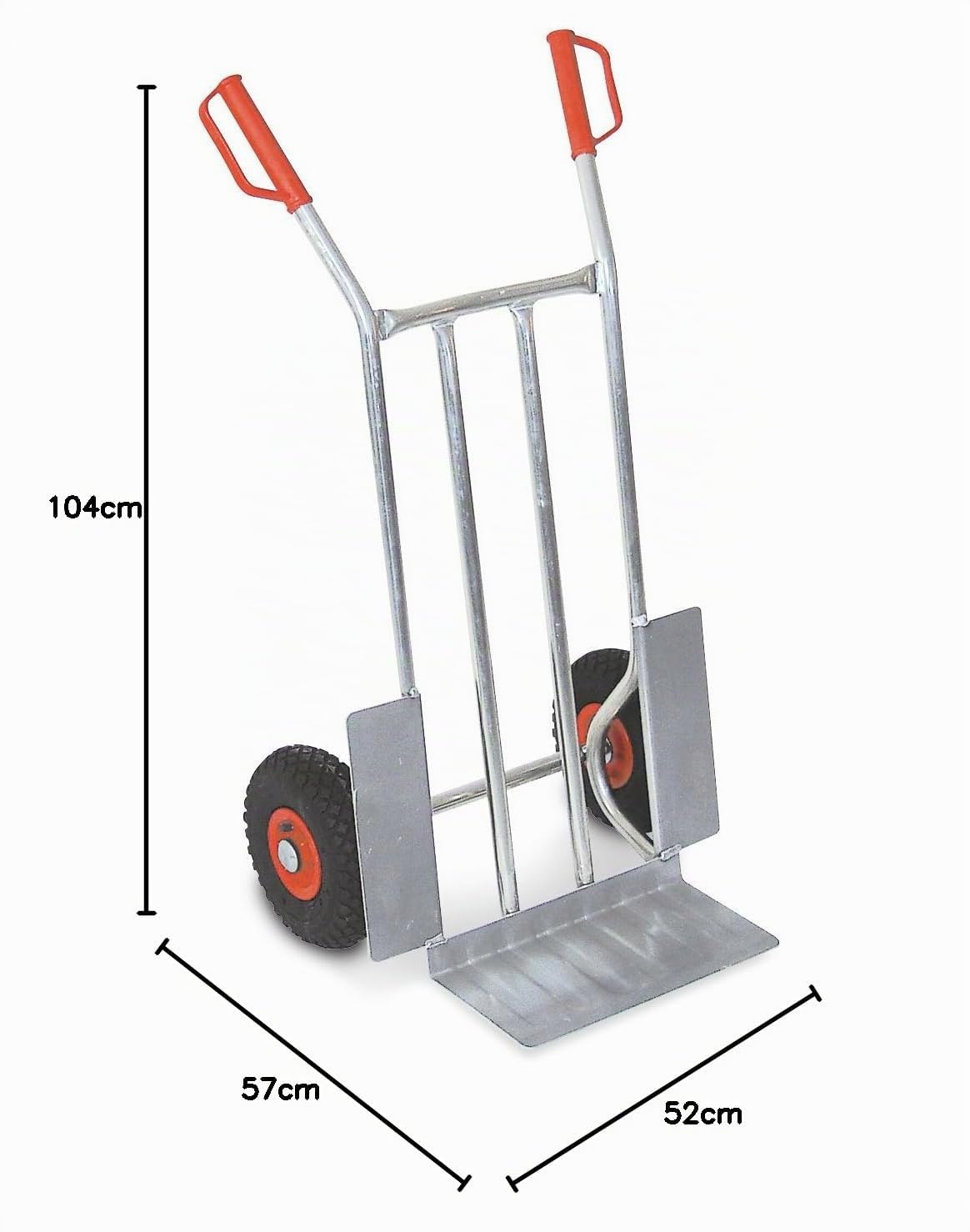 BRB Alu-Sackkarre mit pannensicheren Reifen (Silber)