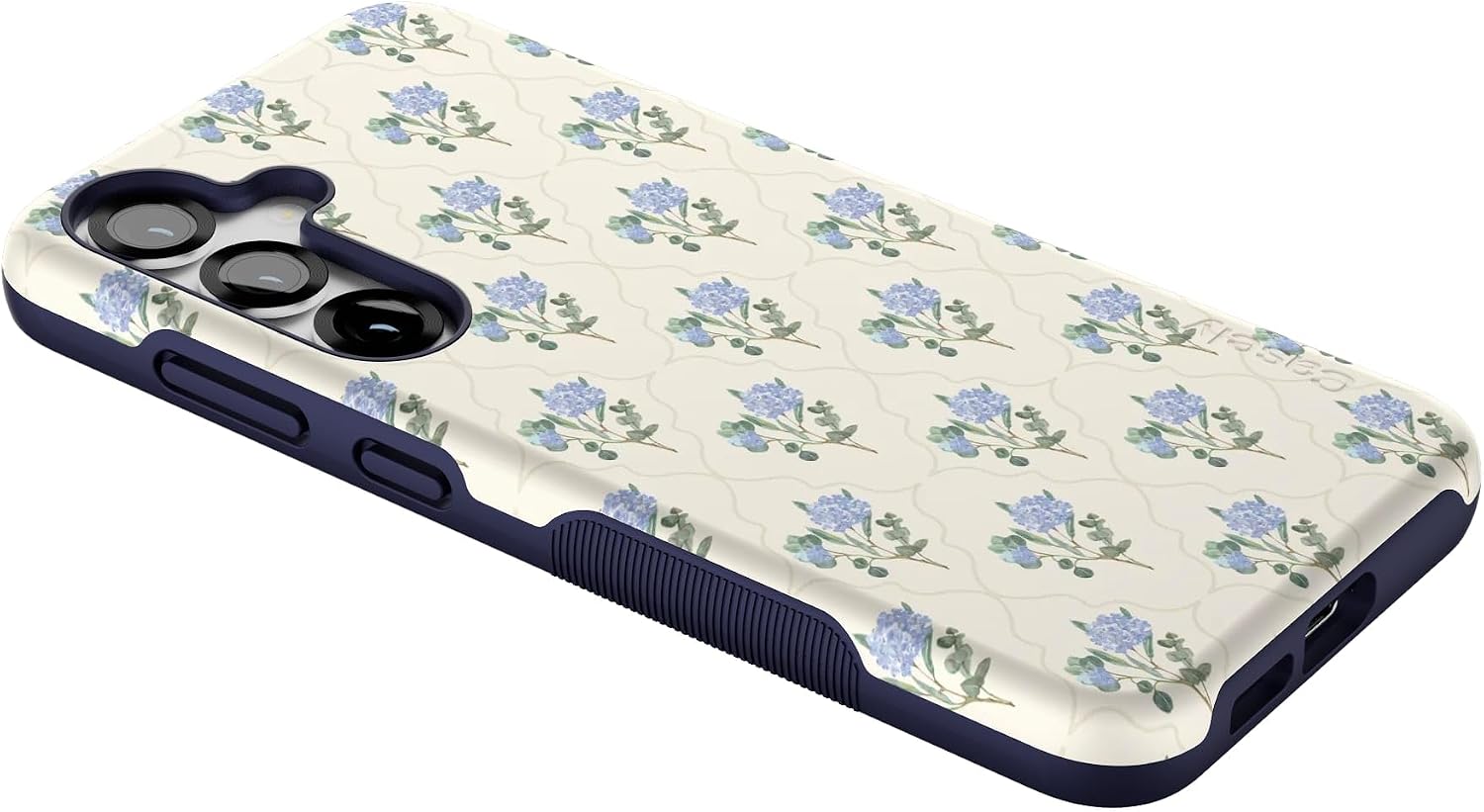 Casely Galaxy S25 Plus Case | Vintage Garden | Blue Hydrangea | Bold Protective Design | Compatible with MagSafe