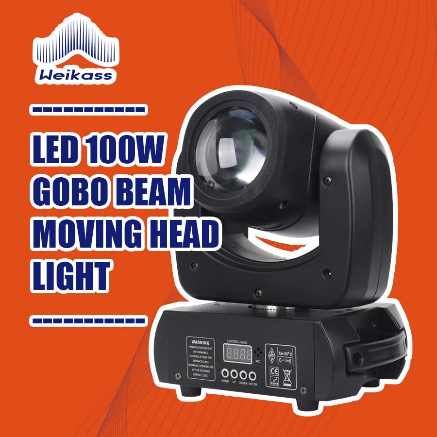 2 Packs LED 100W Beam Stage Light Strobe, Zoom, DMX512 Control Module Beam Moving Head for Birthday Wedding DJ Disco KTV Bar Club Party Event Show