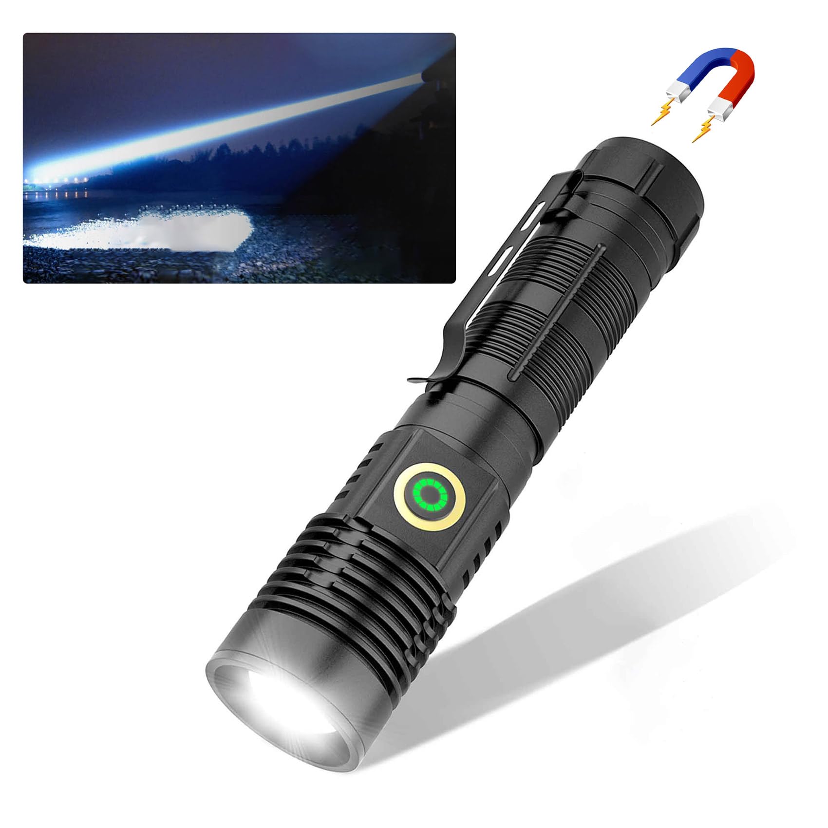 Rechargeable USB Torches Super Bright, 12000 High Lumens Magnetic