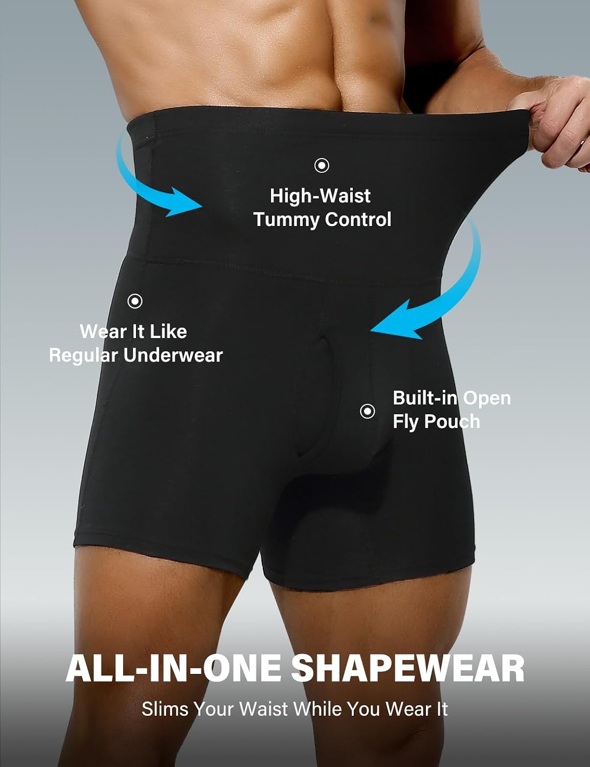 Arjen Kroos Men's Tummy Control Shapewear Girdle Underwear 3 Pack