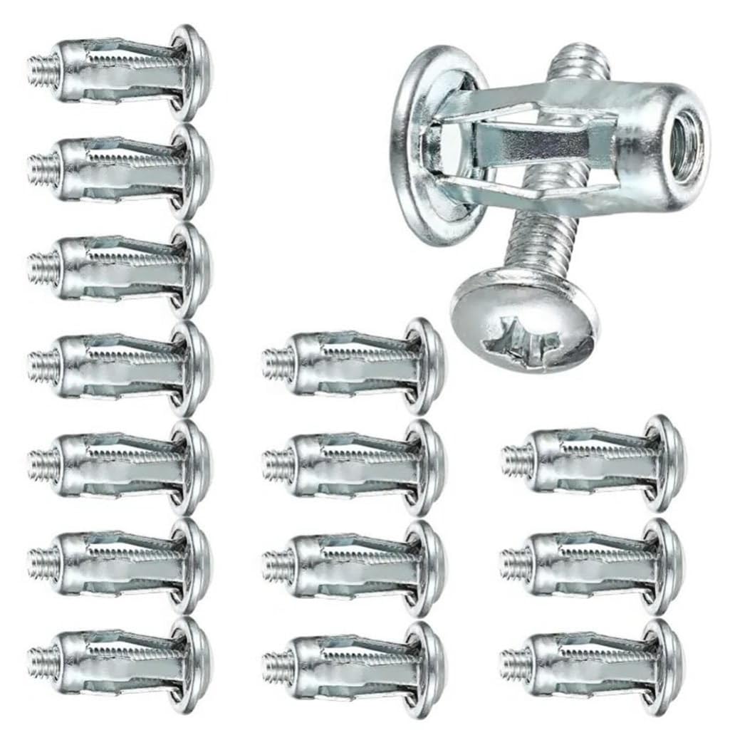 Nakrętki śrubowe Petal Jack - ocynkowane kotwy rozporowe ze stali węglowej do zasłon - rozmiary M4, M5, M6 - trwałe elementy mocujące do ścian(50pcs-m6)
