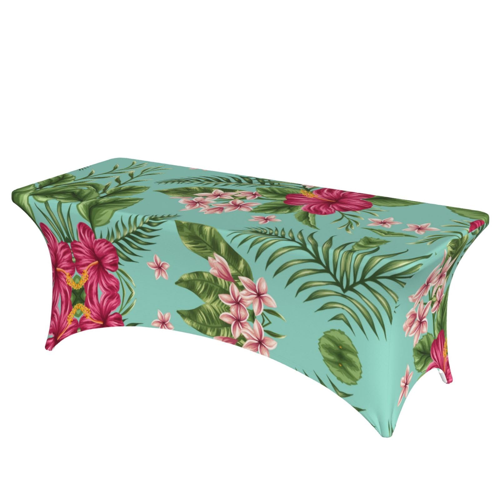 ERCgad Hawaiian Tropical Leaves Flowers Print Rectangular Tablecloth Dining Banquet Party Events Home Celebration Table Cover