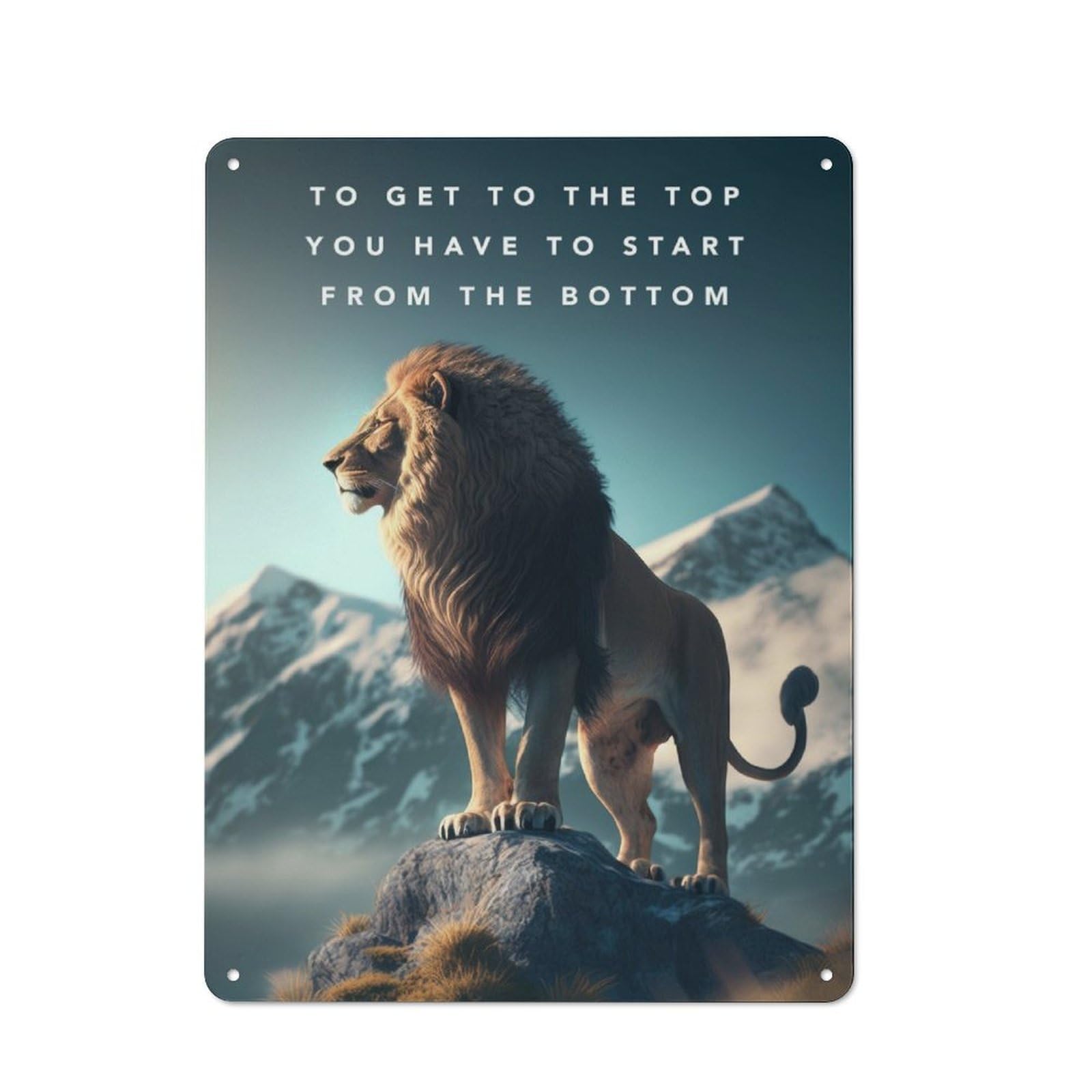 Junmoney The Bottom Motivational Metal Plaque 40X30cm With For Hallway Wall, Rustic Decor, For Garage, Workshop And Man Cave Decoration