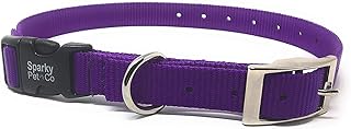 Sparky Pet Co - ECollar Replacement Strap - Easy Release Double Buckle Dog Collar - Rugged Nylon - Adjustable - D Ring - Quick Release Metal Clasp - for Invisible Fence Systems - 3/4