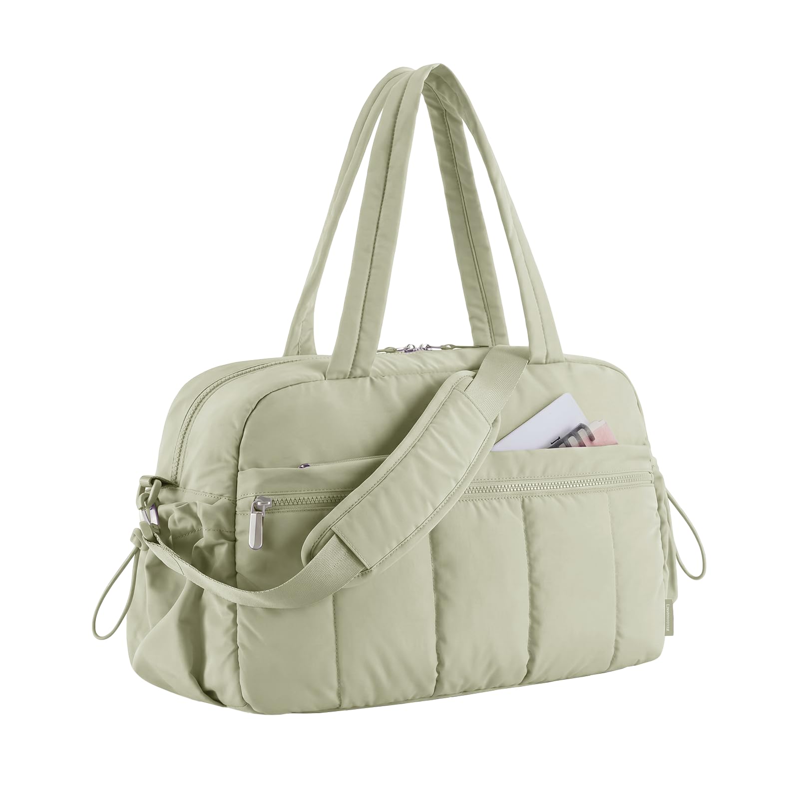 Myouhuo Womens Gym Bag 24L Travel Bag for Weekend Overnight with Wet Pocket, Underseat Cabin Bag for EasyJet, Carry on for Ryanair & Trolley Sleeve, Lightweight，Green