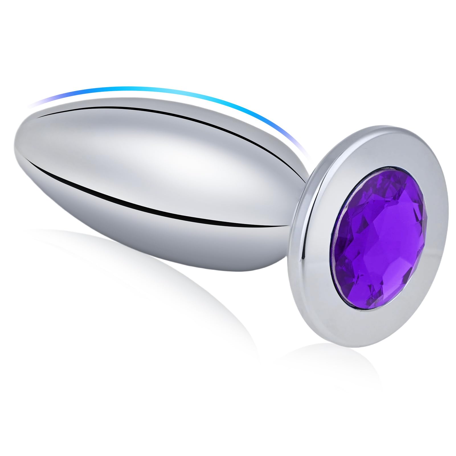 SXOVO Plug Anale Dilatatore in Metallo Plug Anale a Proiettile per Stimolazione della Prostata Butt Plug Analesex Toy con Diamante Viola Toys Sessuali per Donna Uomini Coppie