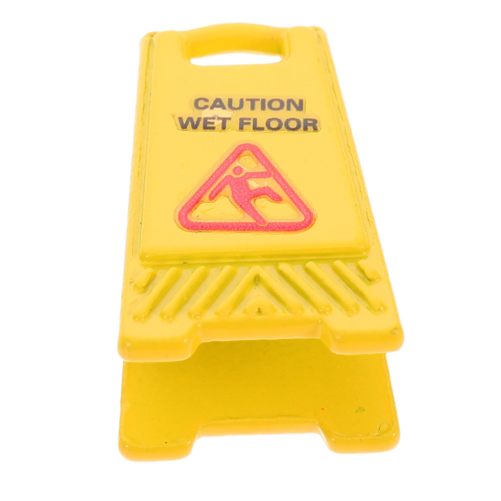 BCOATH Fairy Garden Safety Sign Mini Wet Floor Caution for Dollhouse Educational Toy Bilingual Safety Warning Model
