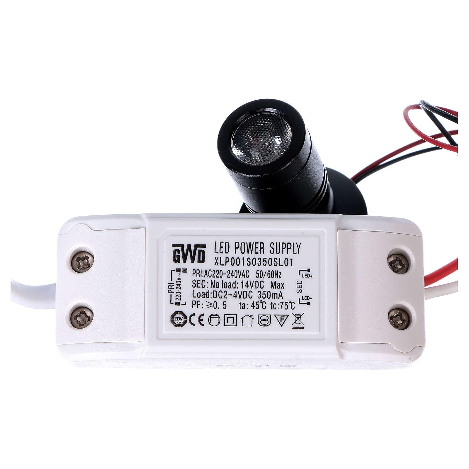 Holyart Krippenbeleuchtung und -elektrik: Ausrichtbarer Mini Led Lichpunkt 1W mit Basis für Krippe