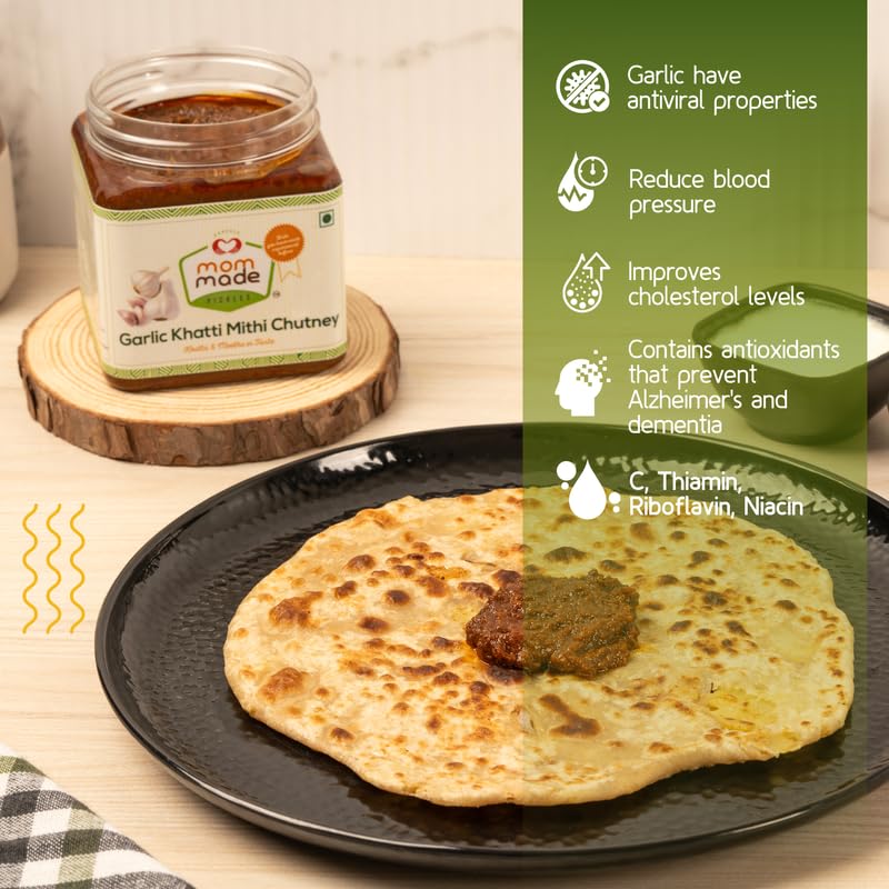Kansal's Mom Made Garlic Khatti Meethi Chutney in Pure Mustard Oil - 500gms 1