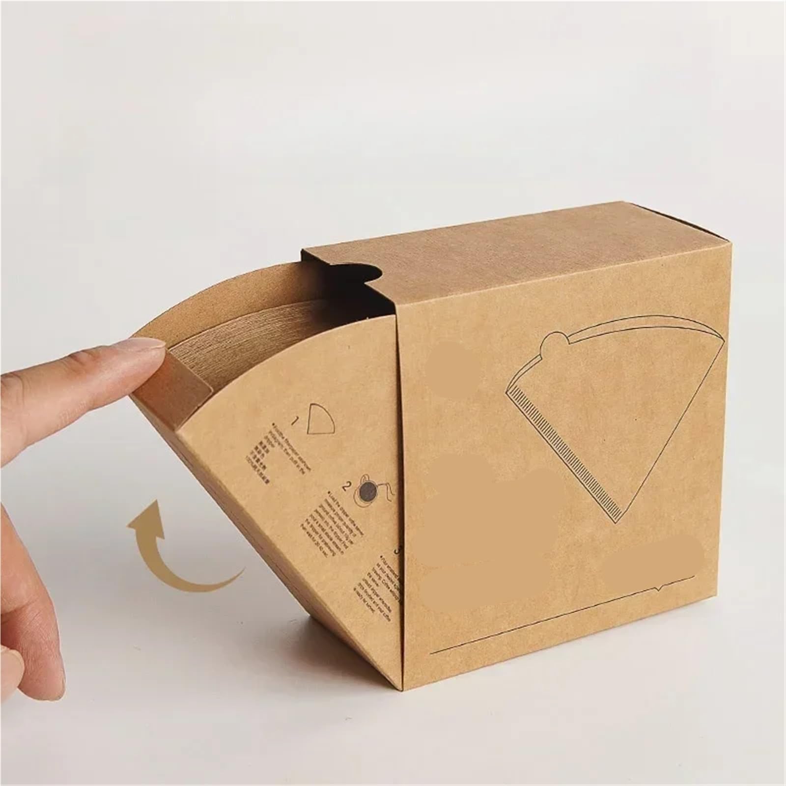 300 Stück Kaffeefilterpapier, handgebrühter Kaffee, spezieller konischer Holzzellstoff, tragbar, ausziehbar, Tropffilterpapier, Haushalts-Café-Werkzeuge Für Haushalt Wohnen(Brown 2-4Cups)