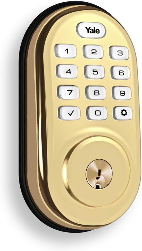 Yale Security Assure Lock - Keypad Door Lock in Brass