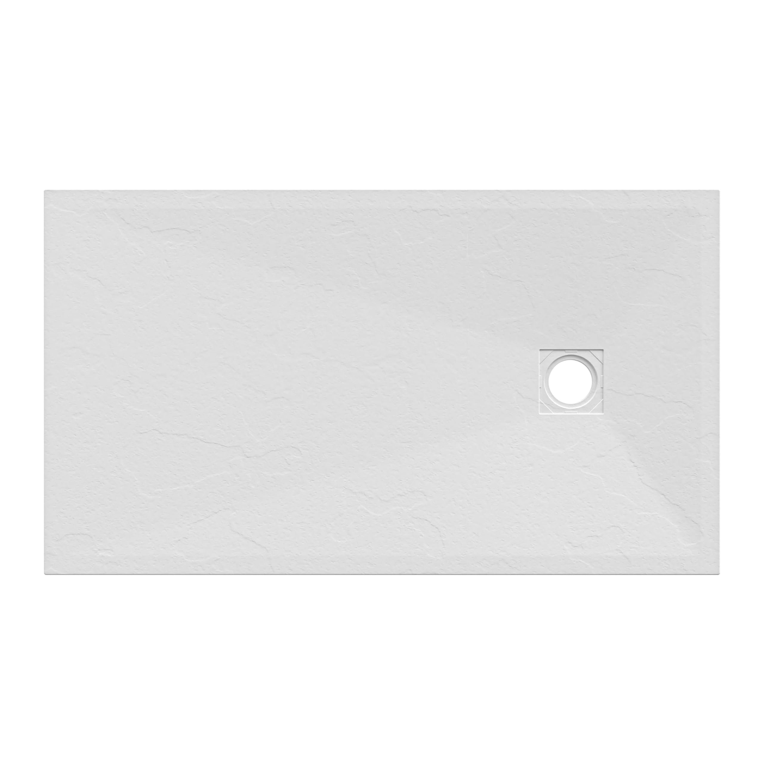Piatto Doccia in Marmoresina Bianco Antiscivolo Effetto Pietra con Griglia Copripiletta h3cm (Bianco, 90x170)