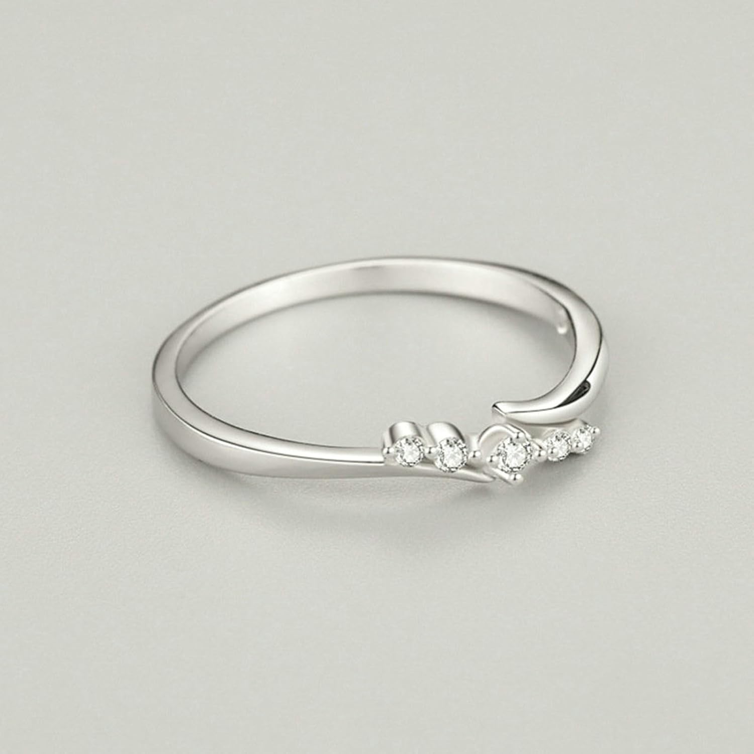 Real Diamond Promise Rings for Girlfriend Delicate, Solid 9K/14K/18K Real Gold Engagement Bands White Gold Wedding Rings for Her