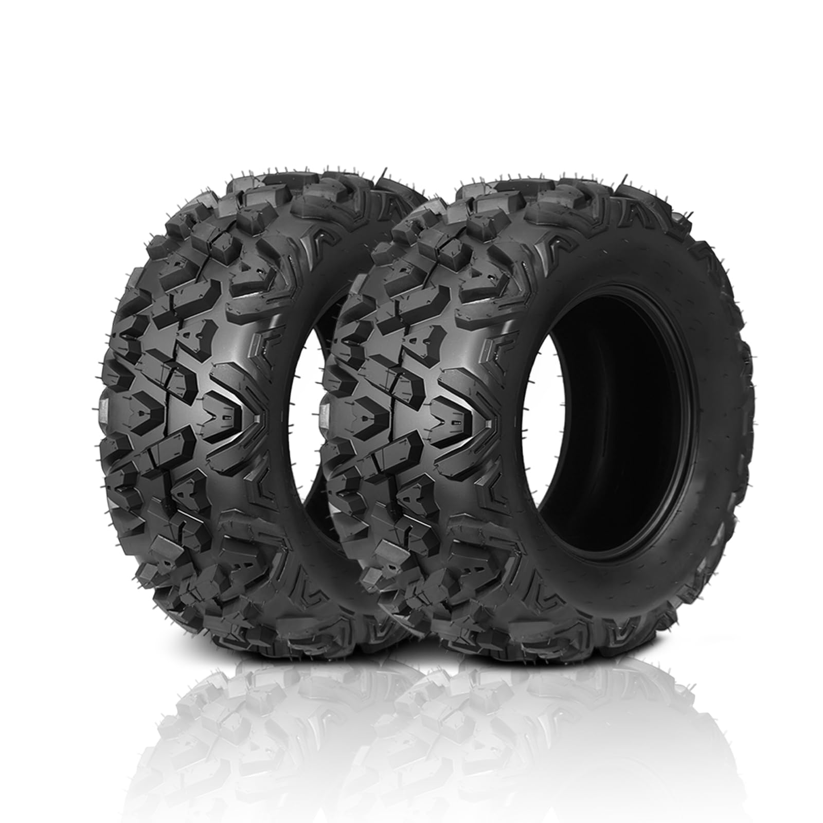 TUFFIOM 25x8-12 ATV Tires Set of 2 for All Terrains, Mud Sand Off-road ATV UTV Tire for Trail Vehicles, 6 PR, Deep Tread, Tubeless