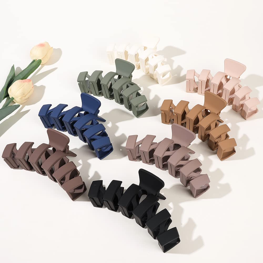 Senllori Mollettoni per Capelli Donna Grandi, Pinza per Capelli, Ciappo per Capelli Antiscivolo per Donne Ragazze,Clip per Artigli per Capelli Clip per Mascella (color02-6 Pcs 4.3 pollici)